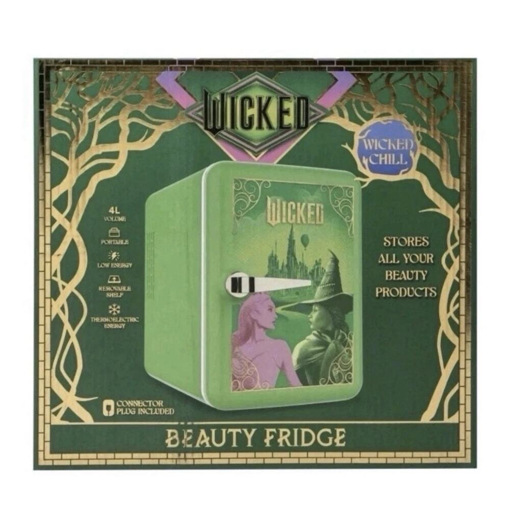 Wicked Beauty Mini Fridge 4L Skincare Makeup Limited Edition Elphaba & Glinda